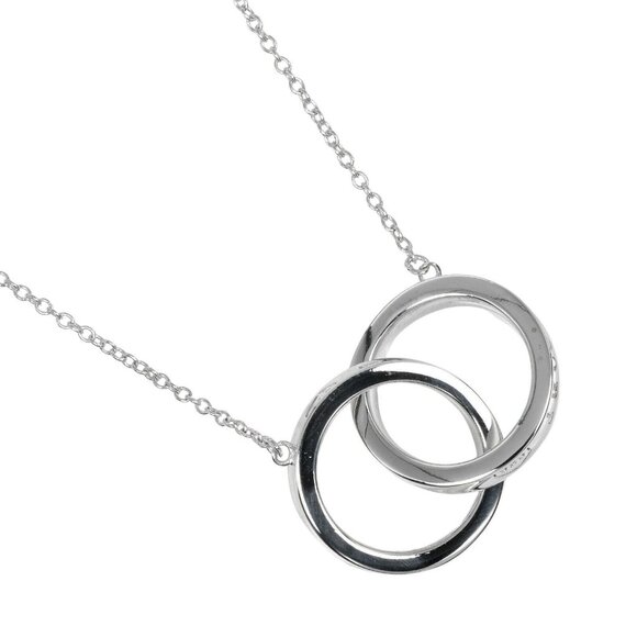 TIFFANY&Co. 1837 Interlocking Circle Necklace Silver925 4.3g Women - Picture 1 of 8